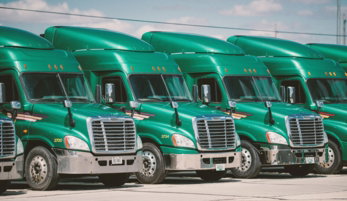 green and white vintage truck